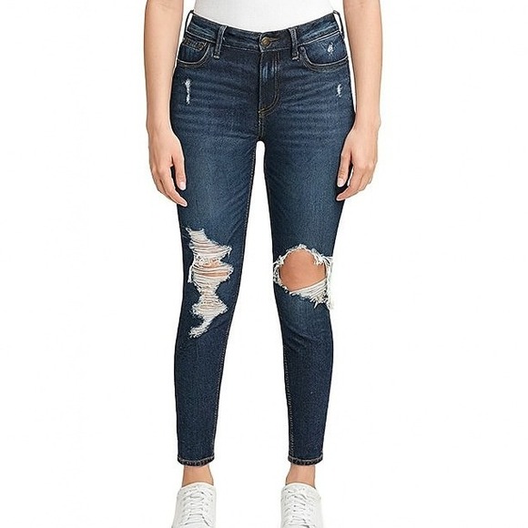 American Eagle Ne(x)t Level Stretch Distressed Ripped Skinny Jeans Size 6 Short - Picture 1 of 15